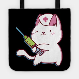 Awesome Cute Kawaii Cat Nurse Gift For Nurse Student and Cat Lover Tote