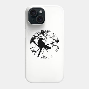 Stylized crow in a circle Phone Case