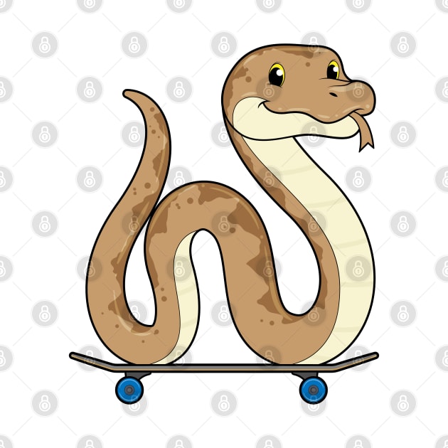 Snake as Skater with Skateboard by Markus Schnabel