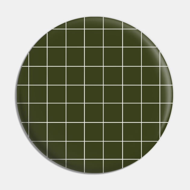 Grid (Olive Green) Pin by summer-sun-art