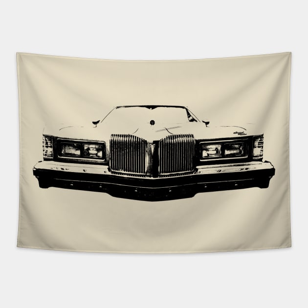 Pontiac Grand Prix 1970s American classic car monoblock black Tapestry by soitwouldseem