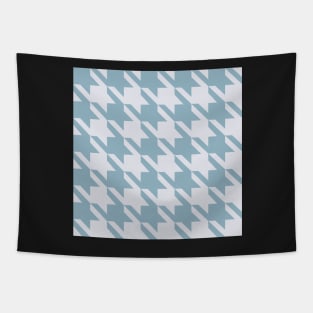 Turquoise and Pale Blue Houndstooth Tapestry