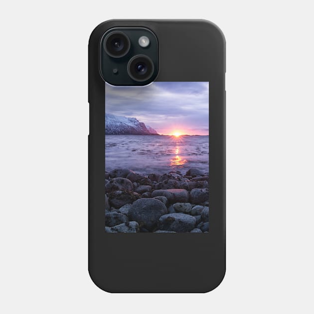 Rocky Lofoten Sunset Phone Case by krepsher