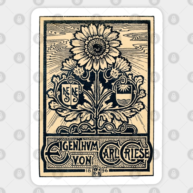 Art Nouveau Vintage Ex Libris Bookplate Labels