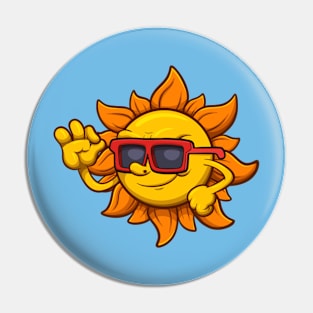 Cool Sun Character Pin