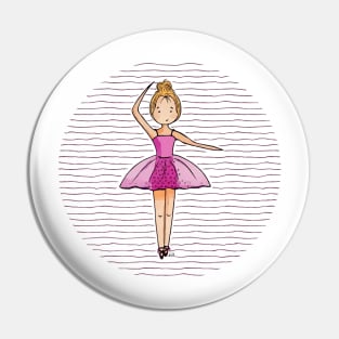 Cute ballerina girl with a pink tutu Pin