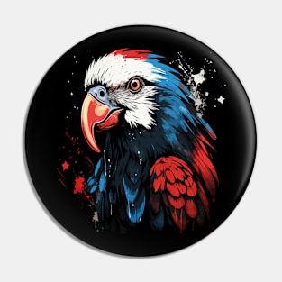 Patriotic Parrot Pin