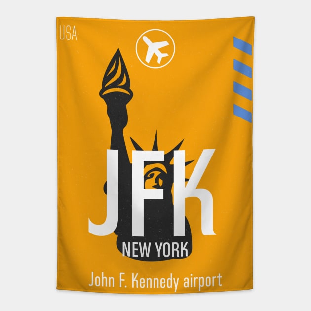 JFK airport statue of liberty Tapestry by Woohoo