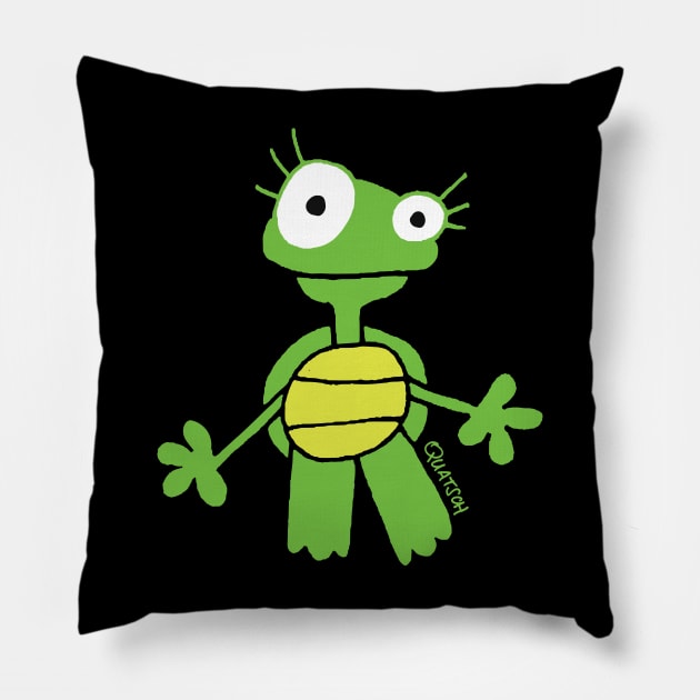 GREEN Baby Turtle Pillow by Quatsch