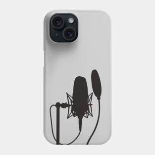 Studio Microphone Silhouette Phone Case