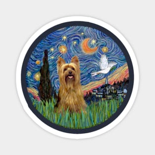 Starry Night Adapted to Include a Silky Terrier Magnet