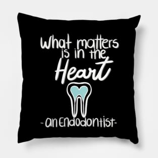 What matters is in the Heart (dark blue) Pillow