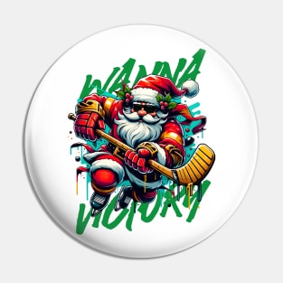 Santa Hockey in Christmas Fest. Pin