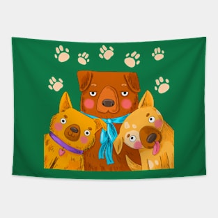 Dog Funny Illustration Tapestry