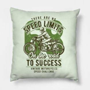 Speed Limits distressed vintage rider motorcycle Pillow