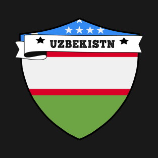 UZBEKISTN COUNTRY SHIELD, MINIMALIST UZBEKISTN FLAG, I LOVE UZBEKISTN , BORN IN UZBEKISTN , UZBEKISTN BADGE SHIELD T-Shirt