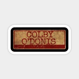 Aliska text red gold retro, Colby O’Donis Magnet