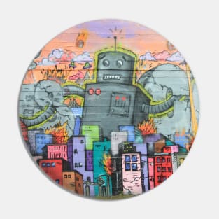 Graffiti Neck Gator Robot Mural City Urban Art Pin