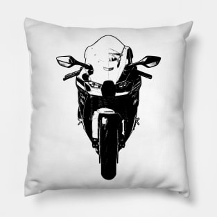 ZX10R Bike Front View Sketch Art Pillow