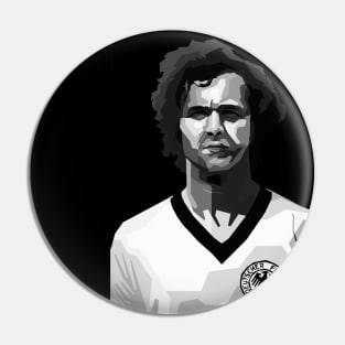 Franz Beckenbauer Legend Black And White Pin