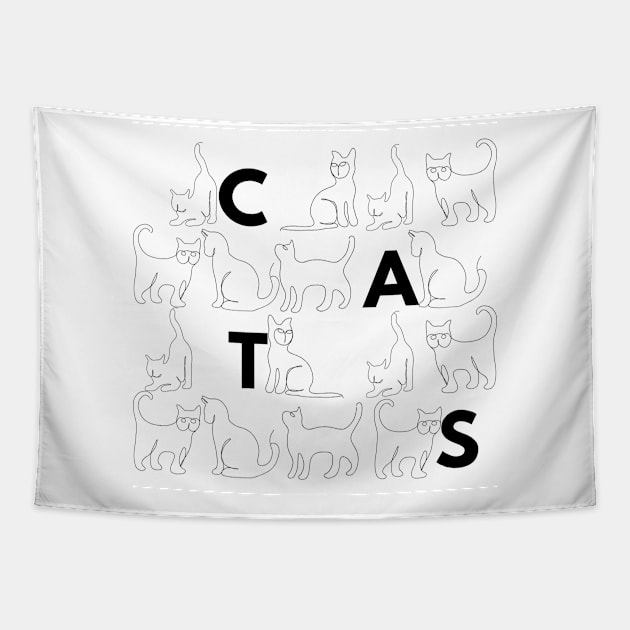 Cats in white Tapestry by raintree.ecoplay