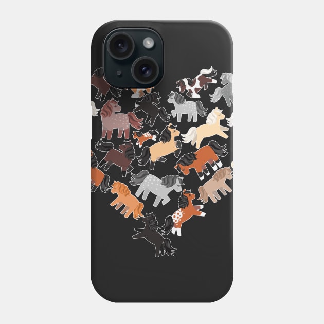 Horse Heart Phone Case by Psitta