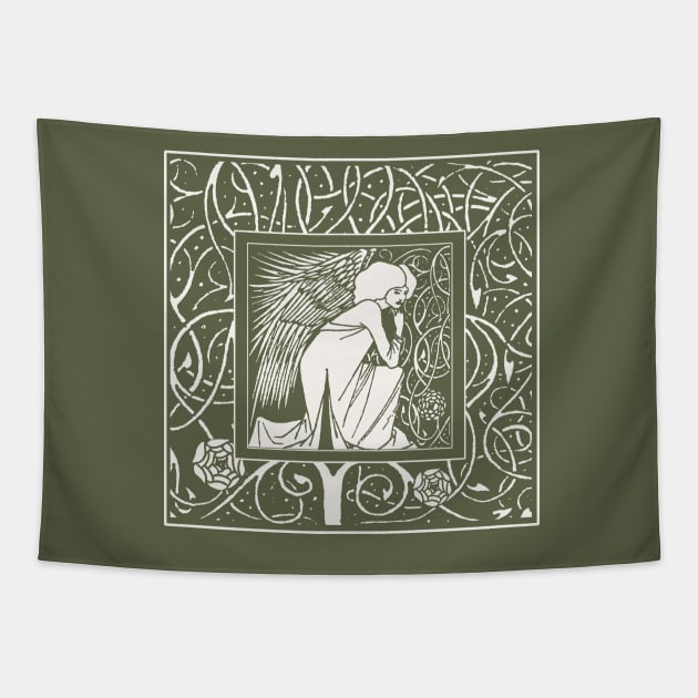 Beardsley Kneeling Angel Tapestry by DISmithArt