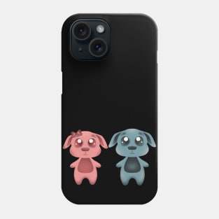 Girl and boy Doggy Couple Cute Art Phone Case