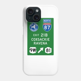 New York Thruway Northbound Exit 21B: Coxsackie Ravena US Rte 9W Phone Case