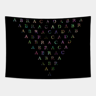 Abracadabra triangle diminishing downwards multicolor Tapestry