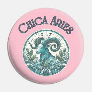 Chica Aries Cosmic Fire"- Zodiac Horoscope Star Signs Pin