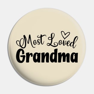 Most Loved Grandma yellow  - Grandmother - World's Best Grandma Pin