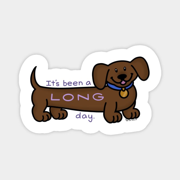 Long Day Dachshund Magnet by MeganCartoonist