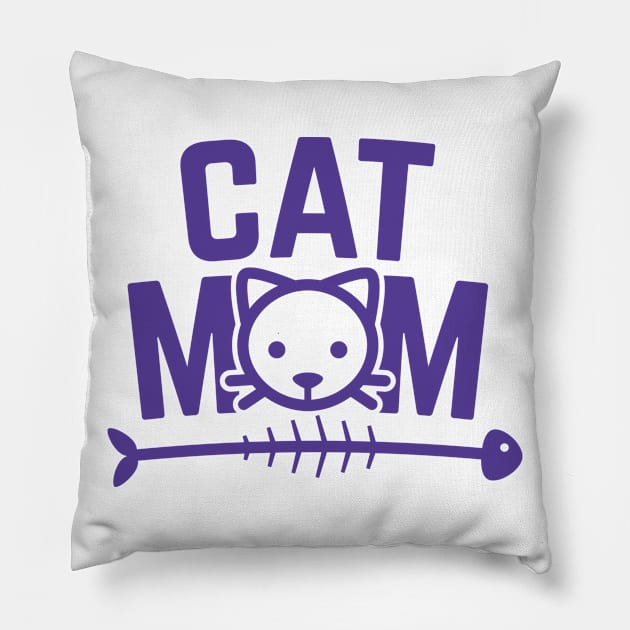 Cat Mom Pillow by Ombre Dreams