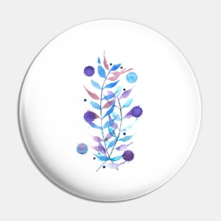 Minimal floral watercolor with blue and purple tones Pin