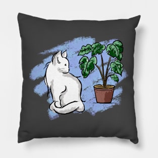 Cat & Plant Pillow