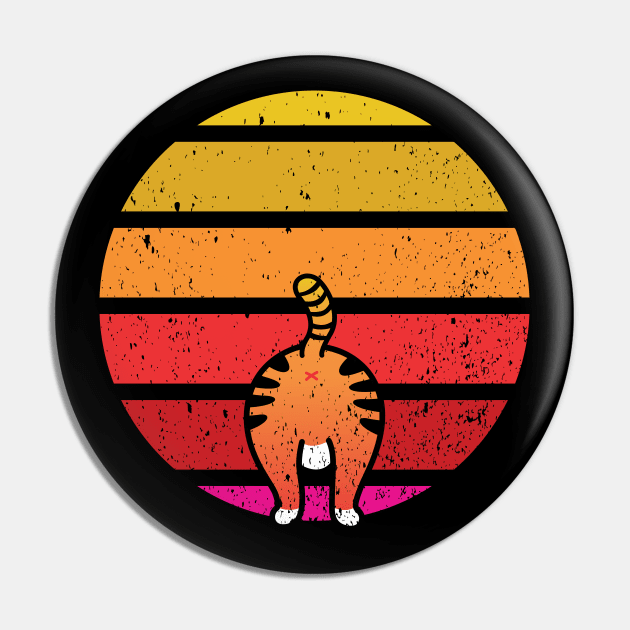 Funny retro cat and sunset Pin by Live Together