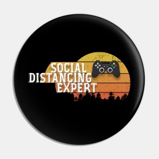 Social Distancing Expert Gaming Gift Pin