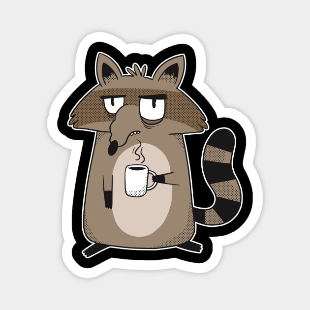 Raccoon with Coffee Magnet by Imaginariux
