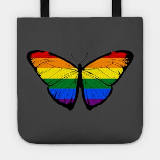 Vintage LGBTQ Pride Rainbow Flag of Butterfly Moth | Support LGBTQ Community and Stand with LGBTQ+ Tote