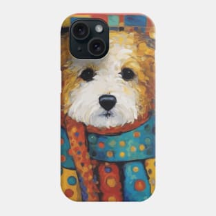 Gustav Klimt Style Dog with Colorful Scarf Phone Case