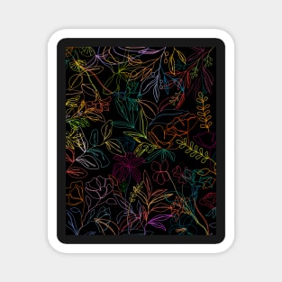 Colorful Neon Floral Patterns Magnet