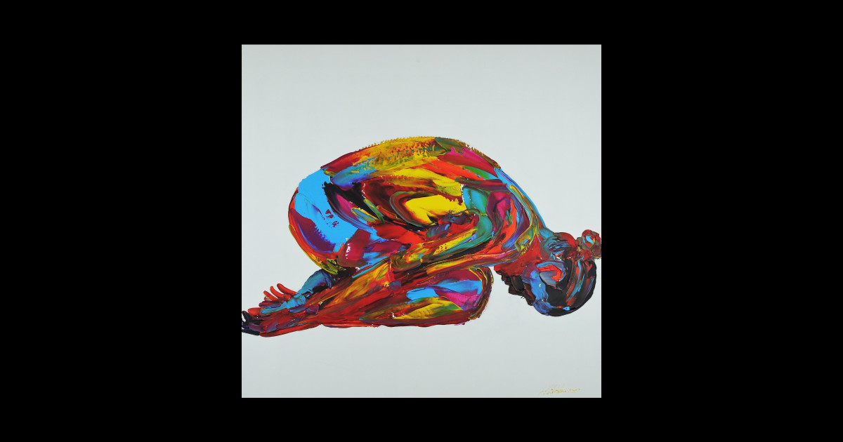 Yoga Pose Nude Woman Relax 824 - Nude - Sticker | TeePublic