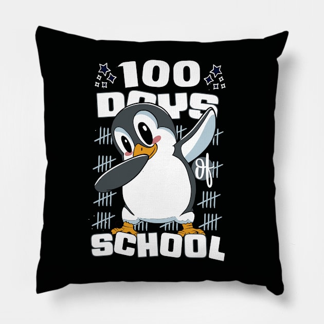 100 Days of school featuring a Dabbing Penguin #3 Pillow by XYDstore