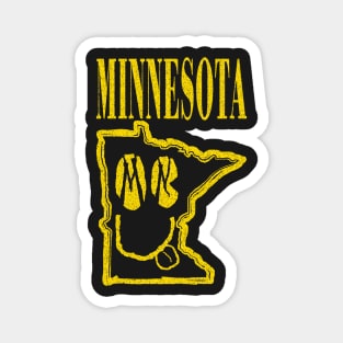 Minnesota Grunge Smiling Face Black Background Magnet