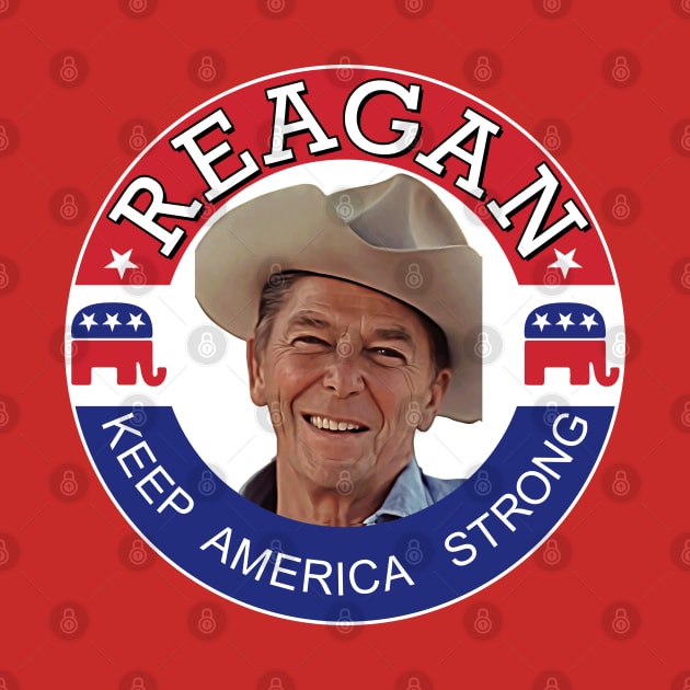 Ronald Reagan Vintage Campaign // Keep America Strong by darklordpug