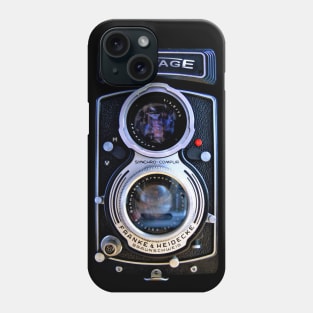 Classic Retro vintage black double lens camera Phone Case