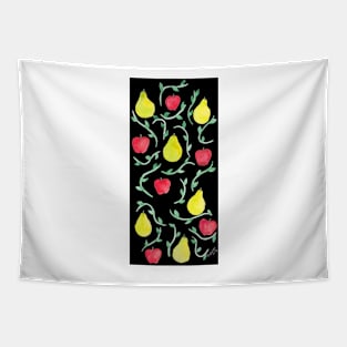 Orchard on Black Pattern Tapestry