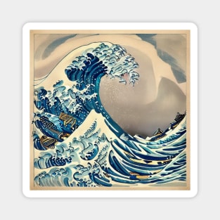 Katsushika's The Great Wave off Kanagawa Reimagined Magnet