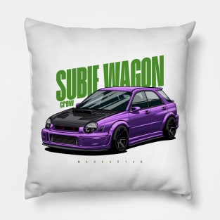 Subie Wagon (purple) Pillow